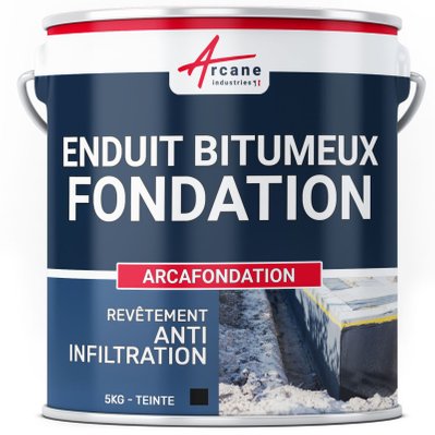 Enduit bitumineux pour Fondations Murs enterrés - ARCAFONDATION 5 Kg - Noir - 18_23511 - 3700043450202