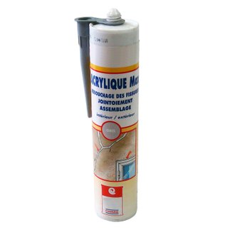 Mastic acrylique Joint d étanchéité Fissure - SNJF 1ère catégorie - 10 cartouches de 310 ml - Blanc