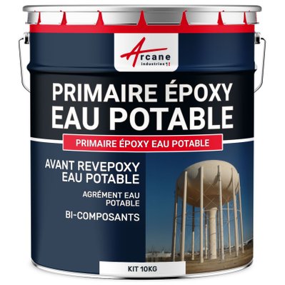Primaire epoxy pour eau potable - PRIMAIRE EPOXY EAU POTABLE Kit de 10 kg - Incolore - 87_23624 - 3700043491502