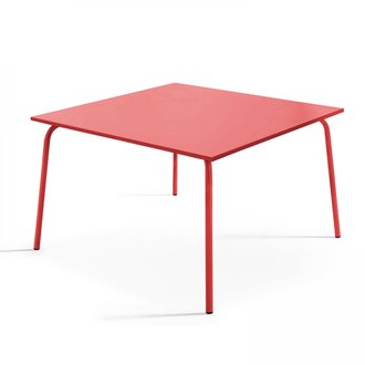 Table en métal, style industriel, 120 x 120 cm, Palavas - Multicolore
