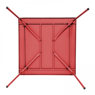 Table à manger carrée en acier rouge - Palavas - 106652 - 3663095043696