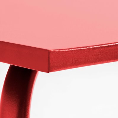 Table à manger carrée en acier rouge - Palavas - 106652 - 3663095043696