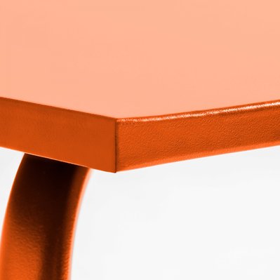 Table à manger rectangulaire en acier orange  - Palavas - 106641 - 3663095043580