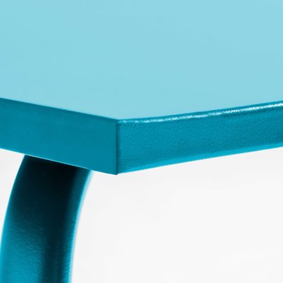 Table à manger rectangulaire en acier bleu - Palavas - 106642 - 3663095043597