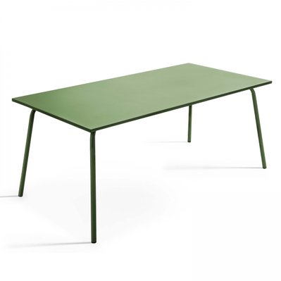 Table à manger rectangulaire en acier vert cactus  - Palavas - 106645 - 3663095043627