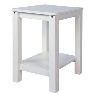Table d'appoint table de chevet en bois blanc hauteur 74 cm TABA06007