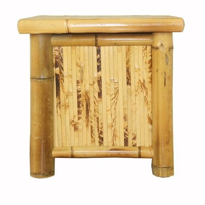 Table de chevet / nuit en bambou couleur brun verni 40x45x40 cm MOC06002 - moc06002 - 3000049379850