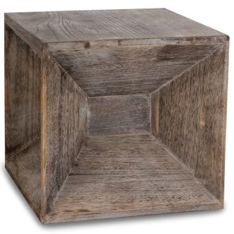Tabouret table d'appoint cube table de chevet table basse en bois gris 38x40x40cm TABA06014