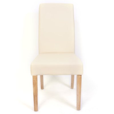 Set de 2 chaises de salle à manger en simili-cuir crème mat pieds clairs CDS04026 - cds04026 - 3000070426950