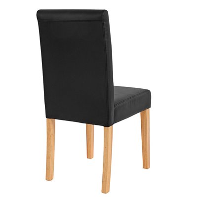 Lot de 2 chaises de salle à manger simili-cuir noir mat pieds clairs CDS04036 - cds04036 - 3000072544416