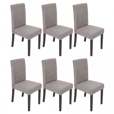 Lot de 6 chaises de salle à manger en tissu gris pieds foncés CDS04228 - cds04228 - 3000067623843