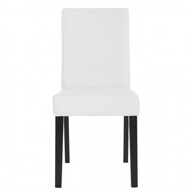 Lot de 4 chaises de salle à manger simili-cuir blanc mat pieds foncés CDS04137 - cds04137 - 3000072923846