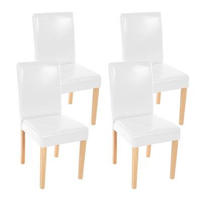 Lot de 4 chaises de salle à manger simili-cuir blanc pieds clairs CDS04147 - cds04147 - 3000075932241