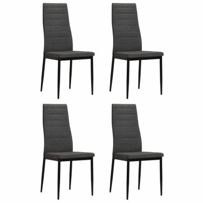 Lot de 4 chaises de salle à manger cuisine cadre métallique en tissu gris foncé CDS021547 - CDS021547 - 3000014531535