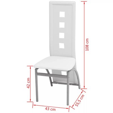 Lot de 2 chaises de salle à manger cuisine design contemporain similicuir blanc CDS020190 - CDS020190 - 3001064299789