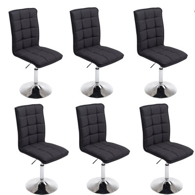 Lot de 6 chaises de salle à manger hauteur réglable en tissu noir CDS10252 - CDS10252 - 3000270514075