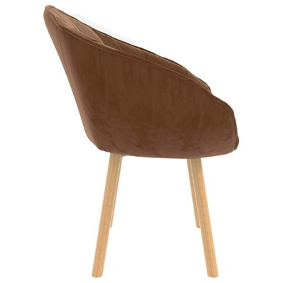 Chaise de salle à manger design moderne pieds en bois en velours marron CDS020058 - CDS020058 - 3001050699784