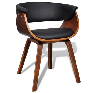 Chaise de salle à manger confort optimal bois courbé et similicuir noir CDS020018 - CDS020018 - 3001046699781