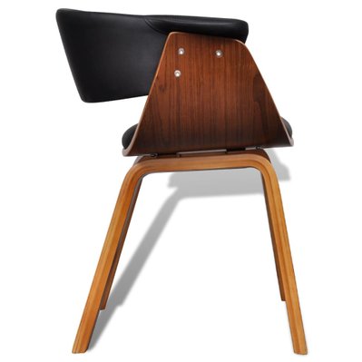 Chaise de salle à manger confort optimal bois courbé et similicuir noir CDS020018 - CDS020018 - 3001046699781