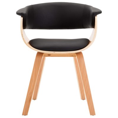 Chaise de salle à manger design moderne bois courbé et similicuir noir CDS020061 - CDS020061 - 3001050999785