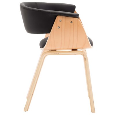 Chaise de salle à manger design moderne bois courbé et similicuir noir CDS020061 - CDS020061 - 3001050999785