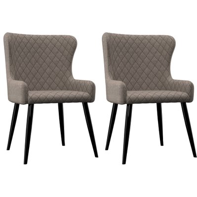 Lot de 2 chaises de salle à manger cuisine design rétro tissu taupe CDS021050 - CDS021050 - 3001153899784