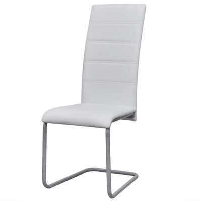 Lot de 2 chaises de salle à manger cuisine cantilever design moderne similicuir blanc CDS020302 - CDS020302 - 3001075499789