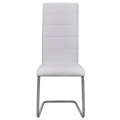 Lot de 2 chaises de salle à manger cuisine cantilever design moderne similicuir blanc CDS020302 - CDS020302 - 3001075499789
