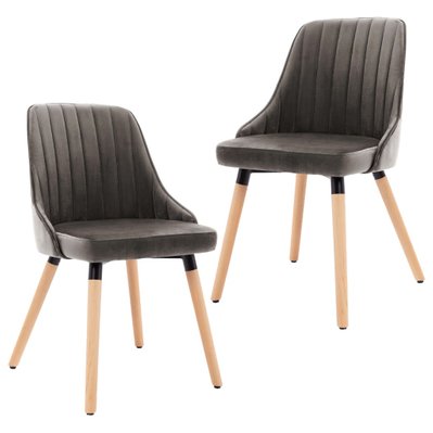 Lot de 2 chaises de salle à manger cuisine design moderne velours gris foncé CDS020559 - CDS020559 - 3001102199781