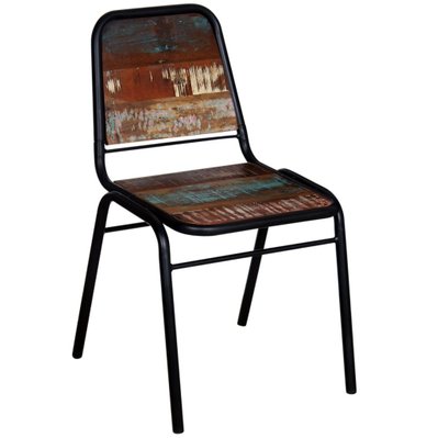 Lot de 6 chaises de salle à manger cuisine style industriel bois de récupération solide CDS022243 - CDS022243 - 3000025261537
