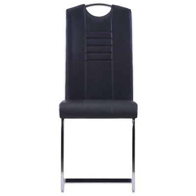 Lot de 4 chaises de salle à manger cuisine cantilever design moderne similicuir noir CDS021421 - CDS021421 - 3000013121539