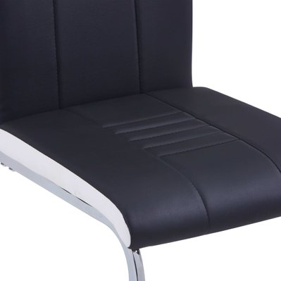 Lot de 4 chaises de salle à manger cuisine cantilever design moderne similicuir noir CDS021421 - CDS021421 - 3000013121539