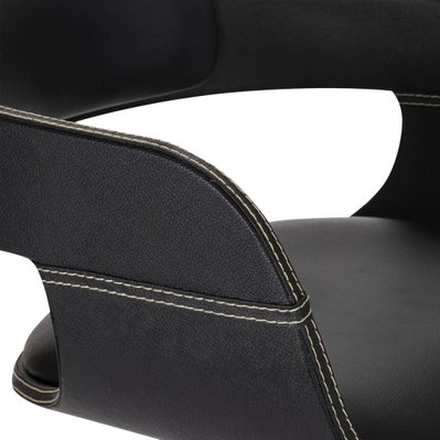 Chaise de salle à manger avec accoudoirs bois courbé et similicuir noir CDS020019 - CDS020019 - 3001046799788