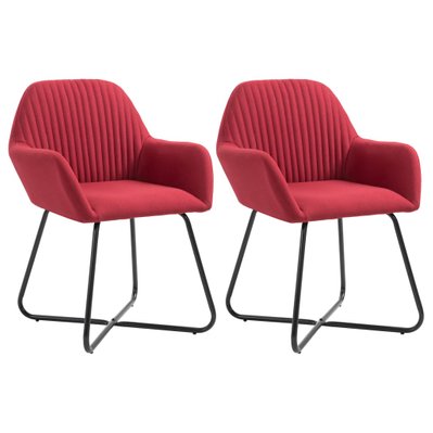 Lot de 2 chaises de salle à manger cuisine design moderne en tissu rouge bordeaux CDS020991 - CDS020991 - 3001147999780