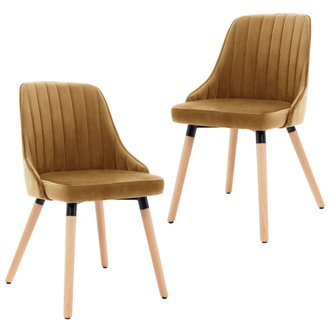 Lot de 2 chaises de salle à manger cuisine design moderne velours marron CDS020786