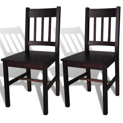 Lot de 2 chaises de salle à manger cuisine design classique pinède marron foncé CDS020689 - CDS020689 - 3001115799787