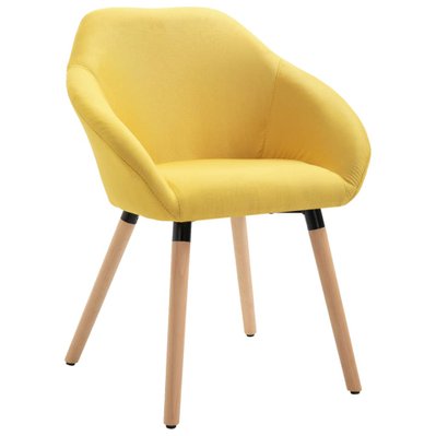 Chaise de salle à manger design moderne pieds en bois et tissu jaune CDS020047 - CDS020047 - 3001049599781