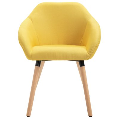 Chaise de salle à manger design moderne pieds en bois et tissu jaune CDS020047 - CDS020047 - 3001049599781