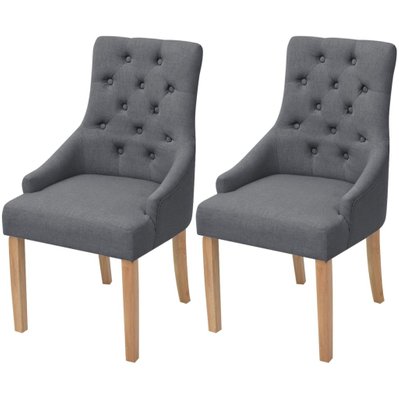 Lot de 2 chaises de salle à manger cuisine style moderne dossier capitonné en tissu gris foncé CDS020531 - CDS020531 - 3001099399782