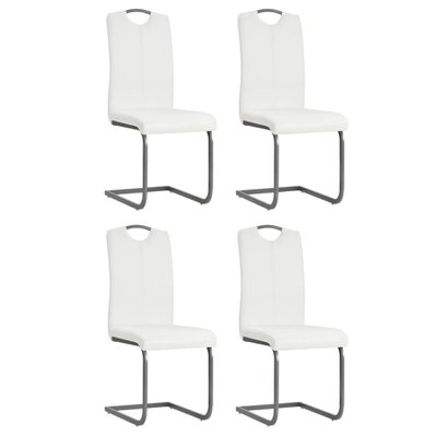 Lot de 4 chaises de salle à manger cuisine cantilever design contemporain similicuir blanc CDS021346 - CDS021346 - 3001183599784