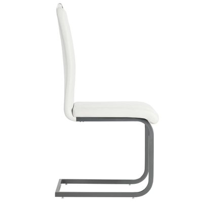 Lot de 4 chaises de salle à manger cuisine cantilever design contemporain similicuir blanc CDS021346 - CDS021346 - 3001183599784