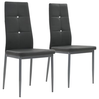 Lot de 2 chaises de salle à manger cuisine design moderne similicuir gris CDS020574 - CDS020574 - 3001103699785