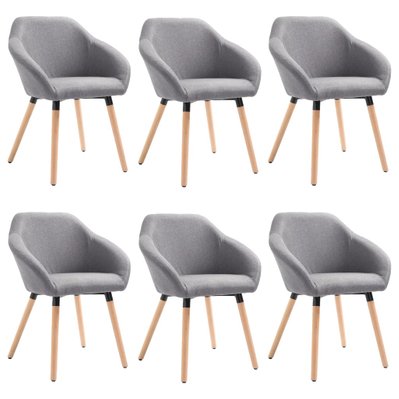 Lot de 6 chaises de salle à manger cuisine design moderne tissu gris clair CDS022421 - CDS022421 - 3000027051532