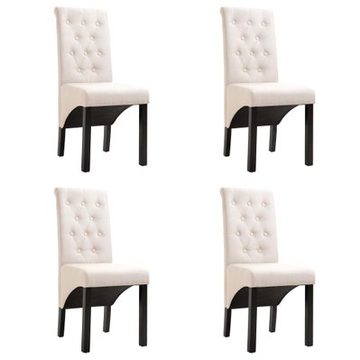 Lot de 4 chaises de salle à manger cuisine design intemporel tissu crème CDS021184 - CDS021184 - 3001167299785