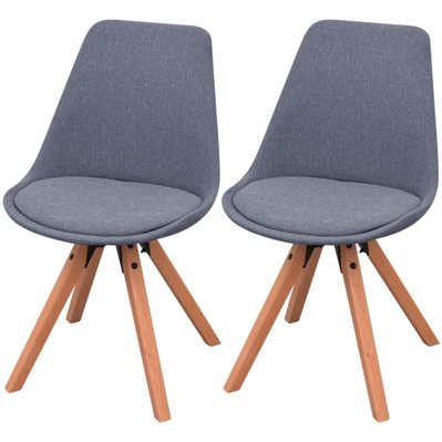 Lot de 2 chaises de salle à manger cuisine design rétro tissu gris clair CDS020480 - CDS020480 - 3001094199783