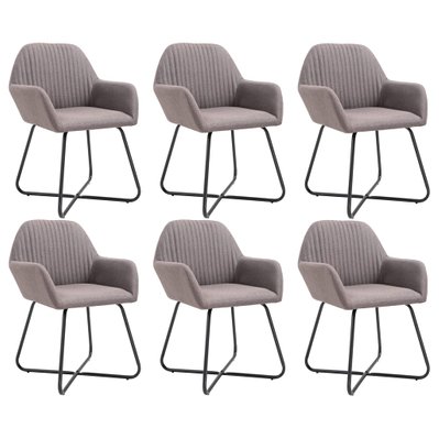 Lot de 6 chaises de salle à manger cuisine design moderne tissu taupe CDS022858 - CDS022858 - 3000031521533