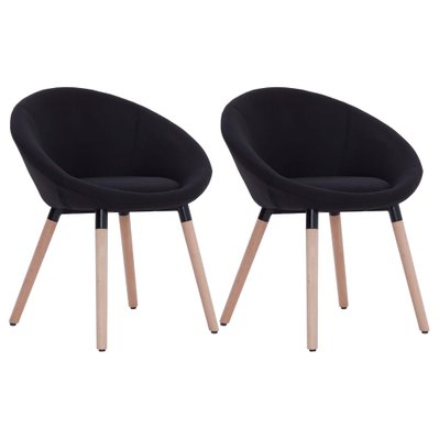 Lot de 2 chaises de salle à manger cuisine design contemporain tissu noir CDS020855 - CDS020855 - 3001134099783