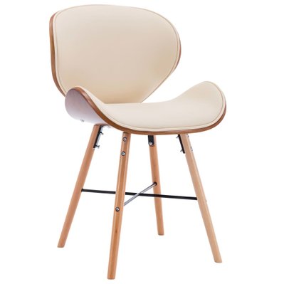 Lot de 6 chaises de salle à manger cuisine design moderne similicuir crème et bois courbé CDS022363 - CDS022363 - 3000026471539