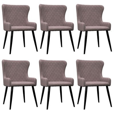 Lot de 6 chaises de salle à manger cuisine design moderne velours rose CDS022783 - CDS022783 - 3000030771533