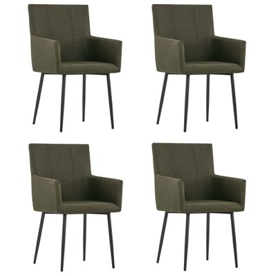 Lot de 4 chaises de salle à manger cuisine avec accoudoirs design moderne tissu marron CDS021211 - CDS021211 - 3001169999782